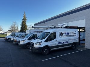 All Pro Plumbing Services' fleet of trucks 