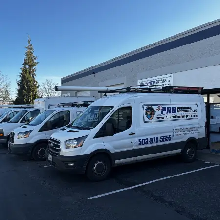 Fleet of All Pro Plumbing Services LLC service vans | Serving Washington County and West Portland OR